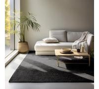 LIVUM Tapis Nature Jute Bouclé, Tapis Naturel Style Rustique et Boheme, Poils en Jute, Boucles Subtils (Noir, 190x280cm)