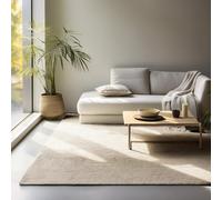 LIVUM Tapis Nature Jute Bouclé, Tapis Naturel Style Rustique et Boheme, Poils en Jute, Boucles Subtils (Blanc Ivoire, 120x170cm)