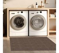 LIWEIREN Paillasson D'Intérieur 110 x 136 cm Antidérapant Entretien Simple Tapis Antidérapant Facile à Nettoyer pour Entrée et Patio, Brun