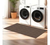 LIWEIREN Paillasson Exterieur Entree 130 x 136 cm Enlève Salissures Tapis de Porte à Poils Chinés Dos en TPE Durable et Antidérapant pour Entrée, Couloir, Chien, Brun