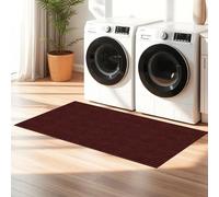 LIWEIREN Paillasson Exterieur Entree 45 x 136 cm Enlève Salissures Tapis de Porte à Poils Chinés Dos en TPE Durable et Antidérapant pour Entrée, Couloir, Chien, Rouge