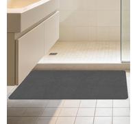 LIWEIREN Tapis de Douche Antiderapant 50 x 75 cm Séchage Rapide Tapis de Bain Absorbant Décoratif Lavabl pour Douche, Salle de Bain, Paillasson, Chambre, Gris Foncé