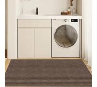 LIWEIREN Tapis de Porte Paillasson 95 x 120 cm Antidérapant Entretien Simple Tapis Entrée Interieur Antidérapant et Imperméable Lavable en Machine pour Entrée, Couloir, Chien, Brun