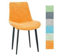 LIWLLIUA Housse de Chaise de Salle à Manger Extensible Jacquard, Housse Chaise Scandinave Élastique Incurvée Amovible, Protection Antidérapante Lavable pour Hôtel, Restaurant,Orange a,4pcs
