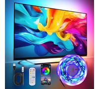 Liwqolx Ruban LED TV 4M, RGBIC Bande lumineuse à LED pour 50-70 Pouces TV, Smart Bande LED avec APP et 2.4G RF Télécommande, USB Intégration IC Éclairage pour chambre/Decoration Noel