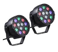Lixada AC 90-240 V 12 LED Par Lights 8 canaux RGBW Éclairage de scène avec mode stroboscopique DMX et son actif pour discothèque, fête, Noël, lavage mural (2 pièces)