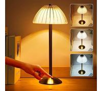 LIXADA Lampe de Table sans Fil Rechargeable USB LED Lampe de Bureau à Batterie avec contrôle Tactile Dimmable 3 Couleurs de lumière Lampe de Chevet Lampe de Lecture pour Bars Restaurants Café Salon