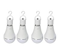 Lixada Lot de 4 ampoules LED E27 rechargeables avec batterie (ampoule à incandescence pour camping, tente) 12 W 450 lm 6000 K blanc neutre