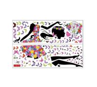 LIXSAZSE Autocollants muraux en PVC pour espace de vie avec adhésif, autocollants muraux Non dommageables pour fille papillon, féeriques de fleurs