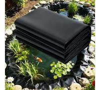 Liyadolaam 1x8m 2x4m 4x5m 5x6m 6x9m 7x12m 10x15m Revêtement d'étang PEHD Bâche imperméable Noire pour étangs à Poissons Étangs de Lotus Fontaines d'aquaculture Ruisseau Cascade(8x12m)