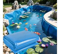Liyadolaam 2x3m 4x4m 5x8m 6x7m 8x12m Revêtement étang PEHD sans Danger pour étangs à Poissons Piscine Koi Bleu Bâche Membrane Flexible 0,16mm Résistante UV | 2x6m