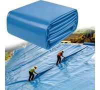 Liyadolaam Bâche Étang 0.16mm Film d'étanchéité Bleu Facile à découper, Membrane Antihumidité Protection Pentes Rivières, Réservoirs Irrigation Agricole Aquaculture(2x7m)