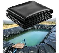 Liyadolaam Revêtement d'étang réservoir PEHD Noir, revêtement de Barrage géomembrane Robuste pour citernes, digesteur de biogaz, étangs extérieurs-Pliable et Durable(5x5m)