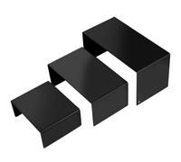LiYiJiKeJi 3 Pcs Présentoir en Métal Noirs, Support en Métal à Niveaux, Etagere Rangement Parfum, Presentoir Aperitif Buffet, Support Figurine, pour Cupcake, Desserts, Bijoux(3 Tailles)