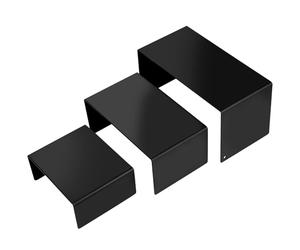 LiYiJiKeJi 3 Pcs Présentoir en Métal Noirs, Support en Métal à Niveaux, Etagere Rangement Parfum, Presentoir Aperitif Buffet, Support Figurine, pour Cupcake, Desserts, Bijoux(3 Tailles)