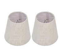 LIYJTK Abat-Jour Ensemble De 2 Abat-Jour De Lustre à Clipser en Toile De Jute 3,6 Pouces X 5,1 Pouces, Couverture D'abat-Jour en Tissu De Baril Rustique pour Lampe Murale De Lustre De Table(Beige)
