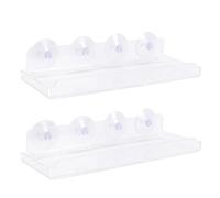 LIYJTK Acrylic Window Plant Floating Shelves 2 Pack Clear Suction Cup Shelves Window Sill Extender for Indoor Plants Bathroom Kitchen Strong 10lb Capacity No Drilling