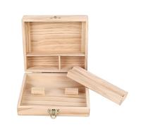 LIYJTK Boîte de Rangement en Bois, Plateau Roulant, Rangement, Verrouillage sûr, pin