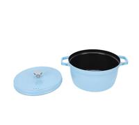 LIYJTK Enameled Cast Iron Pot with Lid Dual Handles Nonstick 9.4 Inch | Enjoy even heat distribution with this nonstick round oven pot perfect for roasting on gas stove or induction cooktop