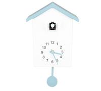 LIYJTK Horloge Murale en Forme de nichoir avec Chant d ' Oiseau Horloge Murale d é (Toit Gris-Bleu)
