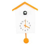 LIYJTK Horloge Murale en Forme de nichoir avec Chant d ' Oiseau Horloge Murale d é (Toit Orange)