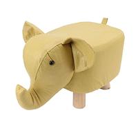 LIYJTK Joli Tabouret rembourré en Forme d'éléphant de Dessin animé, pour s'amuser en Famille, Cadre en Bois de pin (Jaune)