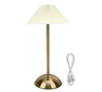 LIYJTK Lampe de Table plissée, contrôle tactile, gradation continue, LED rechargeable par USB, lampe de chevet (Beige)