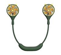 LIYJTK Ventilateur de cou USB Rechargeable mignon Portable r é tractable r é glage (Verte)