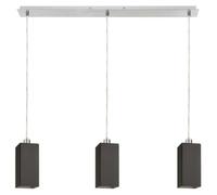 LIZ III 80 suspension verre noir/chrome 230V LED E27 3x15W