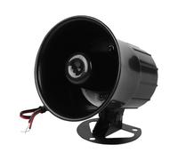 LIZEALUCKY Alarme sonore à Fil 115 DB DC 12 V Sécurité intérieure/extérieure Alarme à Trois Tons 115 DB Facile à identifier Sirène ABS ES-626 Noir