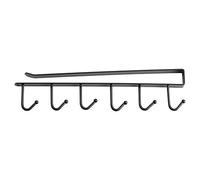 LIZEALUCKY Cuisine Forage Stockage Gratuit Porte-gobelets Support Placard étagère Crochet Suspendu Garde-Robe Organisateur Support Ceintures écharpe Crochets Suspendus(Le Noir)