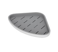 LIZEALUCKY Triangle Bathroom Corner Rack Ventilated Plastic Wall Mounted Rustproof Bathroom Shelves Durable Shelf Shelf Drill-Free Adhesive Shower Organizer for Shampoo (Grey)