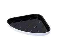 LIZEALUCKY Triangle Bathroom Corner Rack Ventilated Plastic Wall Mounted Rustproof Bathroom Shelves Durable Shelf Shelf Drill-Free Adhesive Shower Organizer for Shampoo (Black)