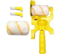LIZHOUMIL Rouleau de peinture pour bordure de peinture - Brosse de nettoyage amovible multifonction - Rouleau de peinture pour mur et plafond - 1 ensemble long manche