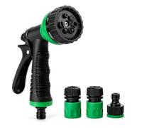 Lizzy Kit de démarrage d'arrosage 4 pièces | Buse de tuyau, connecteurs de tuyau d'arrosage multi-jets 6 modes réglables de pulvérisation haute pression pour arroser les plantes ou les pelouses