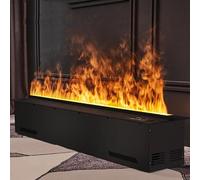 LJCSSD Humidificateur de cheminée électrique décoratif à Vapeur d'eau avec Flamme atomisée 3D, Panneau Ultra-Fin de 3 mm, sans Chauffage 50cm