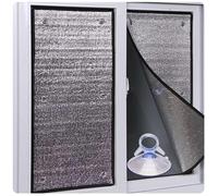 LJDJRHXH Film Fenêtre Anti Chaleur Aluminisé Réutilisable, 30 40 50 60 70 80 90 100 110 120 130 140 150 cm L Film Isolation Thermique, Anti UV, avec Ventouse, pour Maison et Bureau(50x160cm)