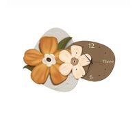 LJHFG63KUYT Bureau Art décoratif LED Horloge Suspendue 3D Fleur Mural | Applique Suspendue(Bruin,60cm)