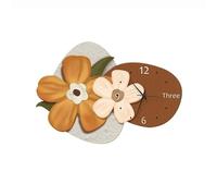 LJHFG63KUYT Bureau Art décoratif LED Horloge Suspendue 3D Fleur Mural | Applique Suspendue(Orange,70cm)