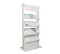 LJHFG63KUYT Kiosque à journaux Porte-revues sur pied Support d'information Brochure verticale Porte-journaux et porte-revues Présentoir de journaux classique en bois à 4 niveaux Support à littérature