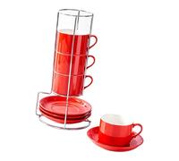 ljhnba Ensemble tasse et plat en céramique verte, 8OZ, substance non mortelle, seize cents boissons chaudes et froides, ensemble de tasses en faïence idéal pour un usage quotidien
