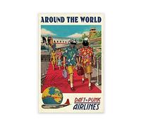 LJJJ Poster sur toile Daft Punk Around The World, rétro, musique, vintage, art vintage, décoration de chambre, sport, paysage, bureau, décoration, cadeau, 50 x 75 cm, sans cadre :