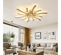 LJX 78cm Lustre Ventilateur De Plafond Silencieux Plafonnier Ventilateur Gradable Minuteur Cc Réversible Luminaire Ventilateur Moderne Pour Chambre Salon, Or