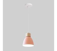 LJYKBFL Lampe Suspendue Nordique Minimaliste pour comptoir de Bar, Lampe Suspendue en Bois avec Abat-Jour en Aluminium, Lampes à Suspension Modernes E27, luminaire d'intérieur (Rose)