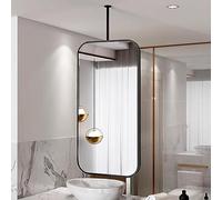 LJYKBFL Miroir rectangulaire Suspendu au Plafond - Grand Miroir décoratif Flottant avec Barre de Suspension pour Meuble-lavabo de Salle de Bain