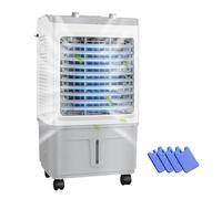 LJYKBFL Refroidisseur d'air évaporatif Commercial avec Oscillation à 60°, réservoir de 30 L, débit d'air de 58 000 m³/h, 3 Vitesses et bacs à Glace pour Grands espaces jusqu'à 50 m²