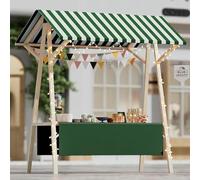 LJYKBFL Stand de Vente Pliable avec auvent résistant aux intempéries, Chariot de Restauration ambulante pour la Vente de Limonade, de Glaces et de Hot-Dogs.