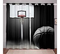 LKCD Lot De 2 Rideau Occultant Thème du Sport De Basket-Ball 140X160Cm Isolant Thermique 3D Impression Décoration Salon Rideau Isolant Phonique pour Chambre Enfant