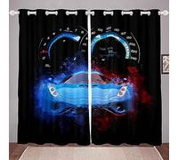 LKCD Rideau Occultant Voiture De Sport À Grande Vitesse Pour Hommes Adolescents De Course 200X160Cm Cuisine Salon Fenetre Chambre Enfant Garcon Fille Impression Numérique 3D Oeillet Rideau - Chambre À