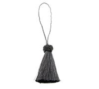 LKfjnhePF Attache Rideau 4 pièces Artisanat Gland Pendentif Rideau Accessoires Soie Frange Fil à la Main Bricolage Couture décoration clés Glands(Black)
